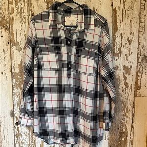 Sonoma Black and Red Plaid Tunic